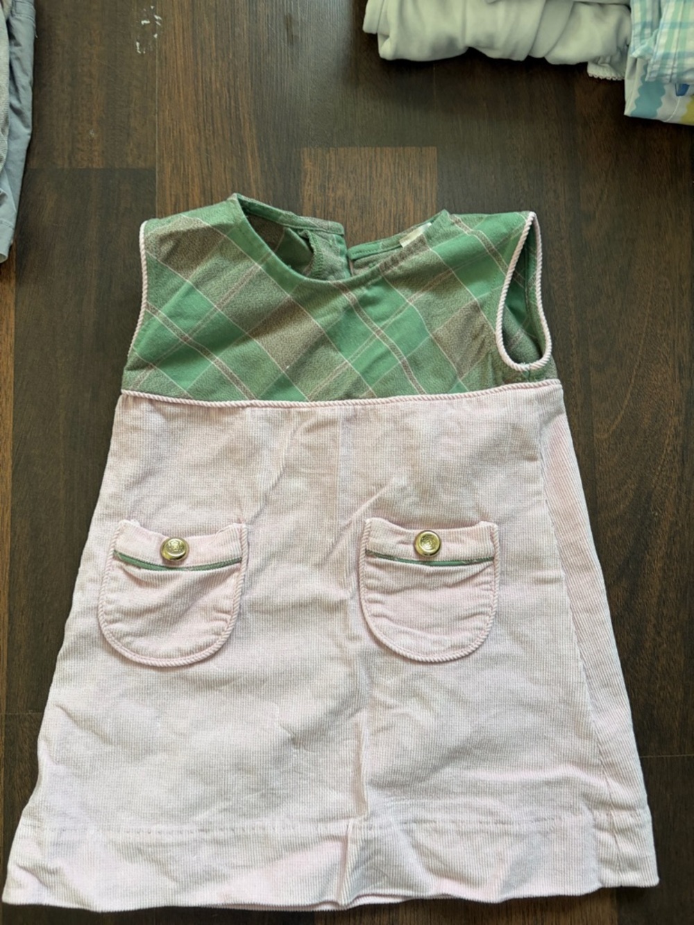 The Beaufort Bonnet Company Pink and Green Girls Casual Dress
